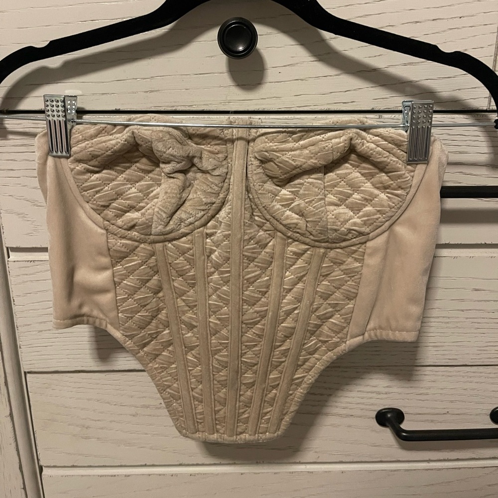 Suede corset top
